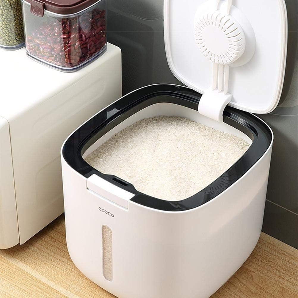 10KG Rice Storage Box Airtight Dispenser Nordic Style Clear Window