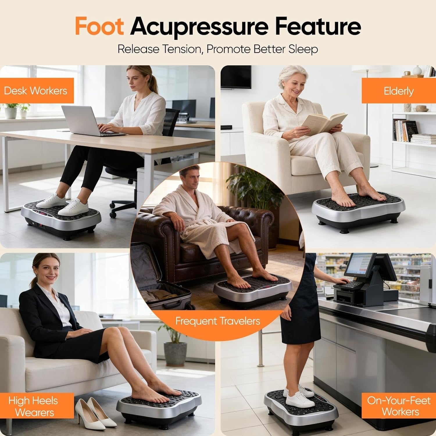 Black Vibration Plate Exercise Machine for Weight Loss & Lymphatic Drainage