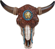 Rustic Bull Skull Wall Decor Southwest Western Resin Sculpture