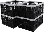4 Pack 30L Foldable Storage Crates Collapsible Plastic Boxes