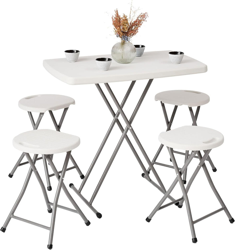 Portable Small Folding Table & Stool Set Lightweight Adjustable Camping
