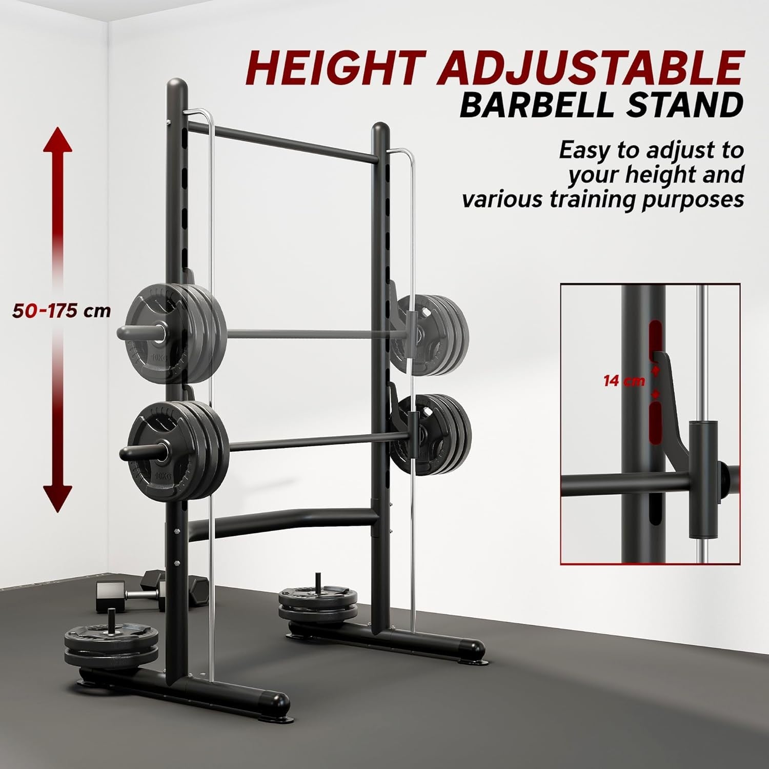 Smith Machine Squat Rack w Pull Up Bar Adjustable Barbell Stand Gym