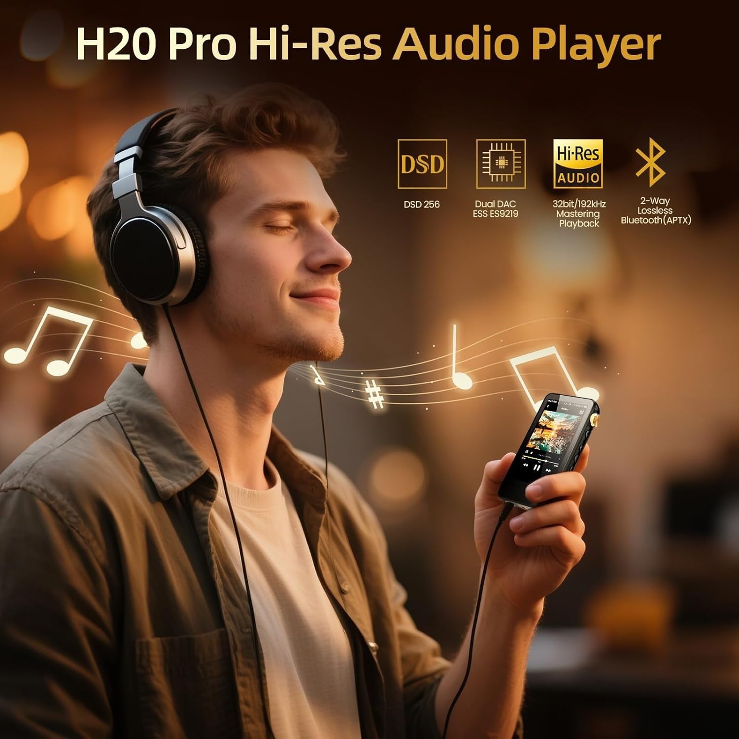 Hi-Res MP3 Player | Dual DAC Bluetooth 5.1 Lossless Audio | 3.2" Screen | 512GB