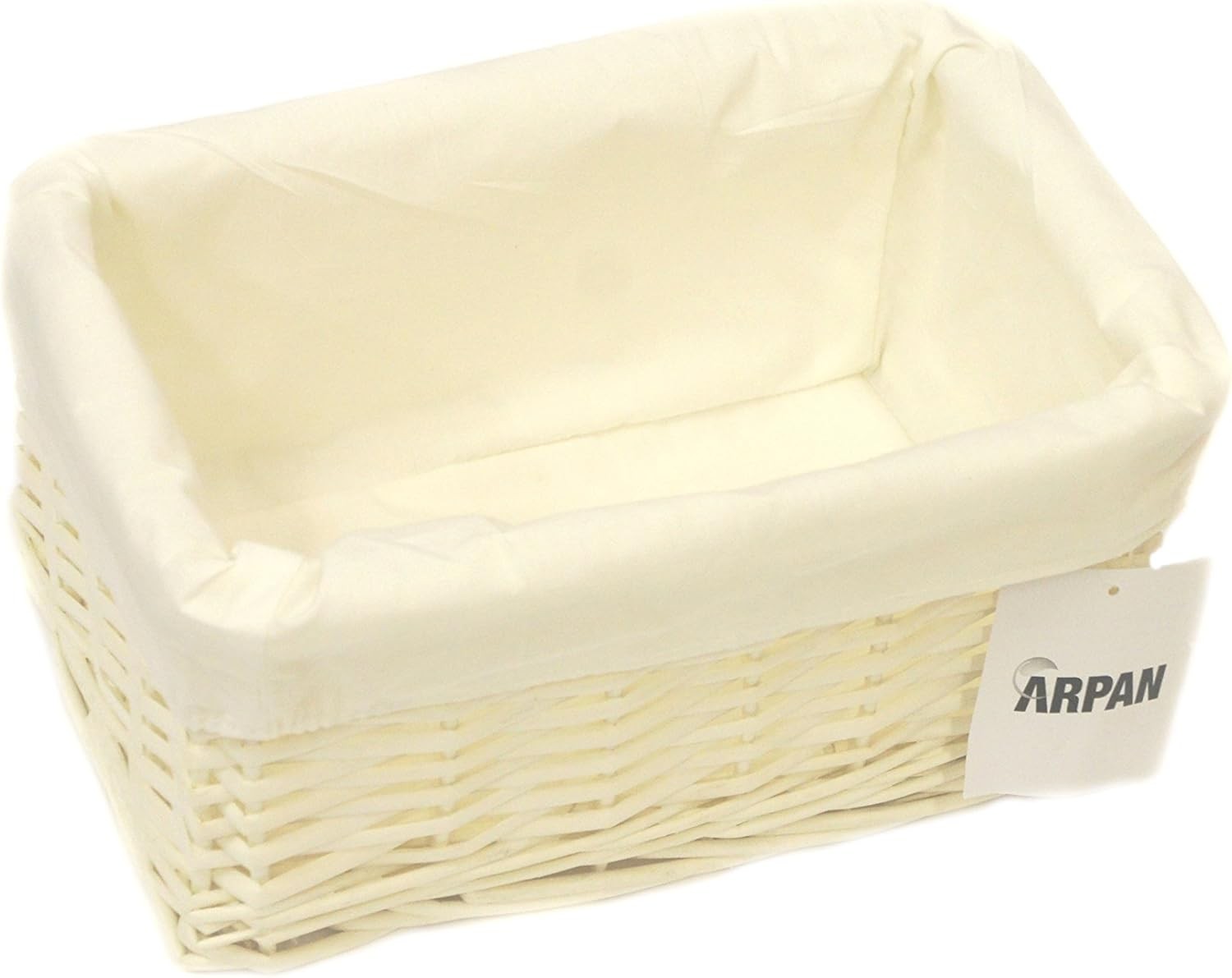 5-Piece White Wicker Laundry Basket Set with Lids & Liners | Large to Small