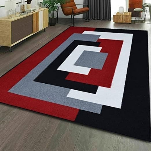 Bold Geometric Area Rug 120x170cm Non Slip Modern Living Room Floor Carpet