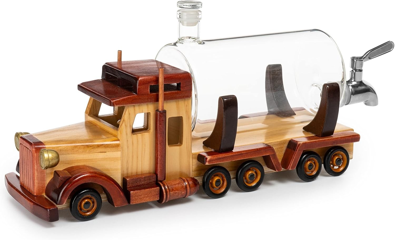 Truck Whiskey Decanter 1L Glass Tanker Dispenser Gift for Dad Trucker Home Bar