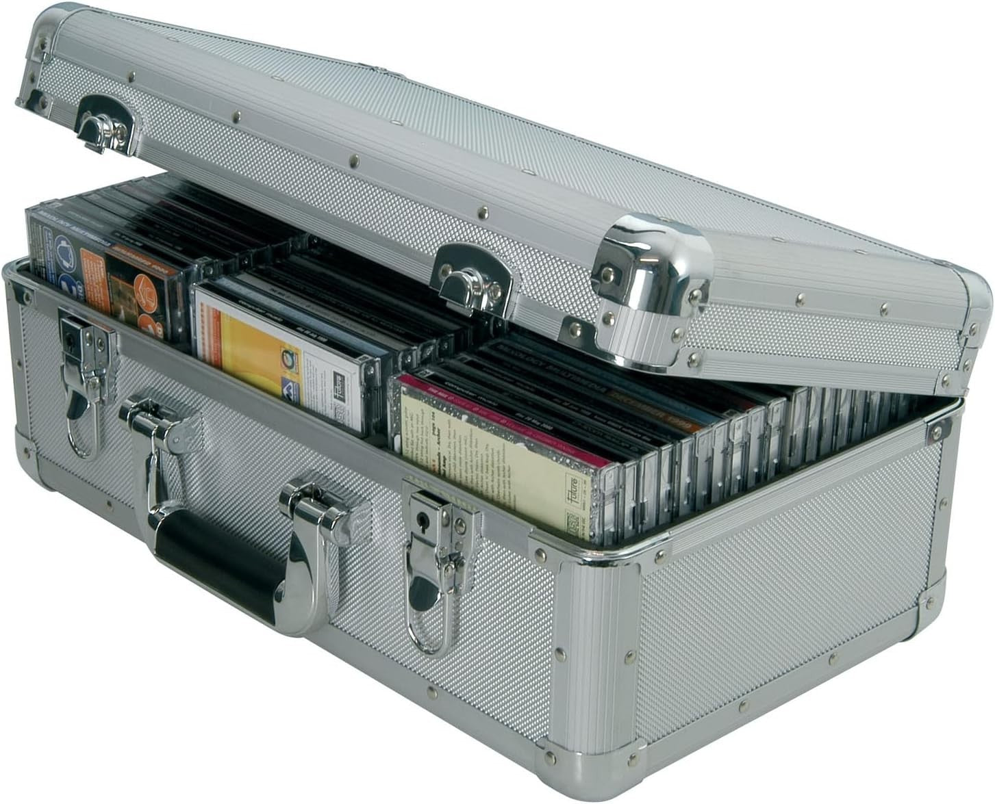 Aluminium CD Storage Case Holds 60 CDs Lockable DJ Flight Carry Box