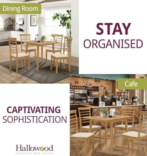 Drop Leaf Dining Table Set with 4 Chairs Light Oak Ladder Back Space Saver