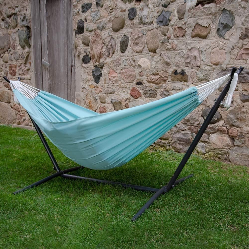 Double Hammock with Stand – 280cm Polyester Frame, 2 Person Outdoor Relax Bed