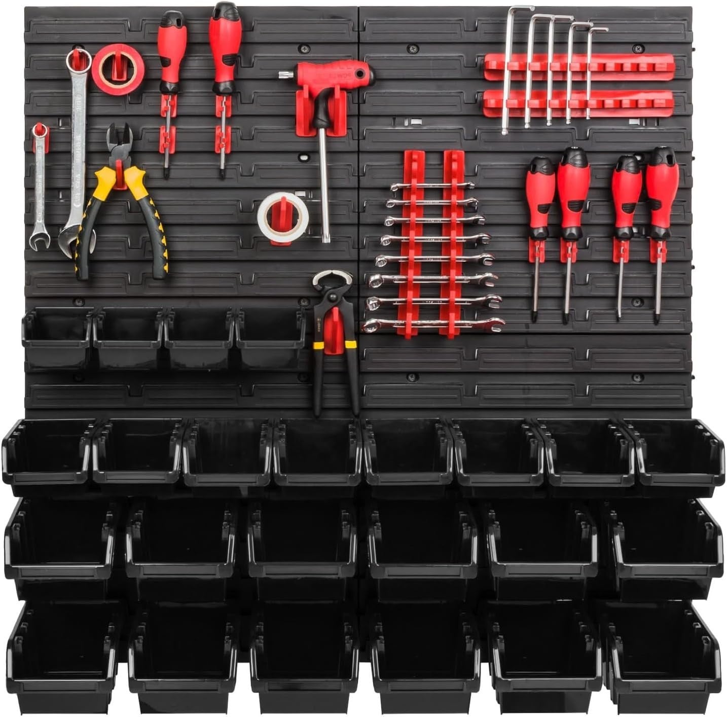 Wall Mount Tool Pegboard Storage Bins Garage Workshop Organizer