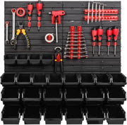 Wall Mount Tool Pegboard Storage Bins Garage Workshop Organizer