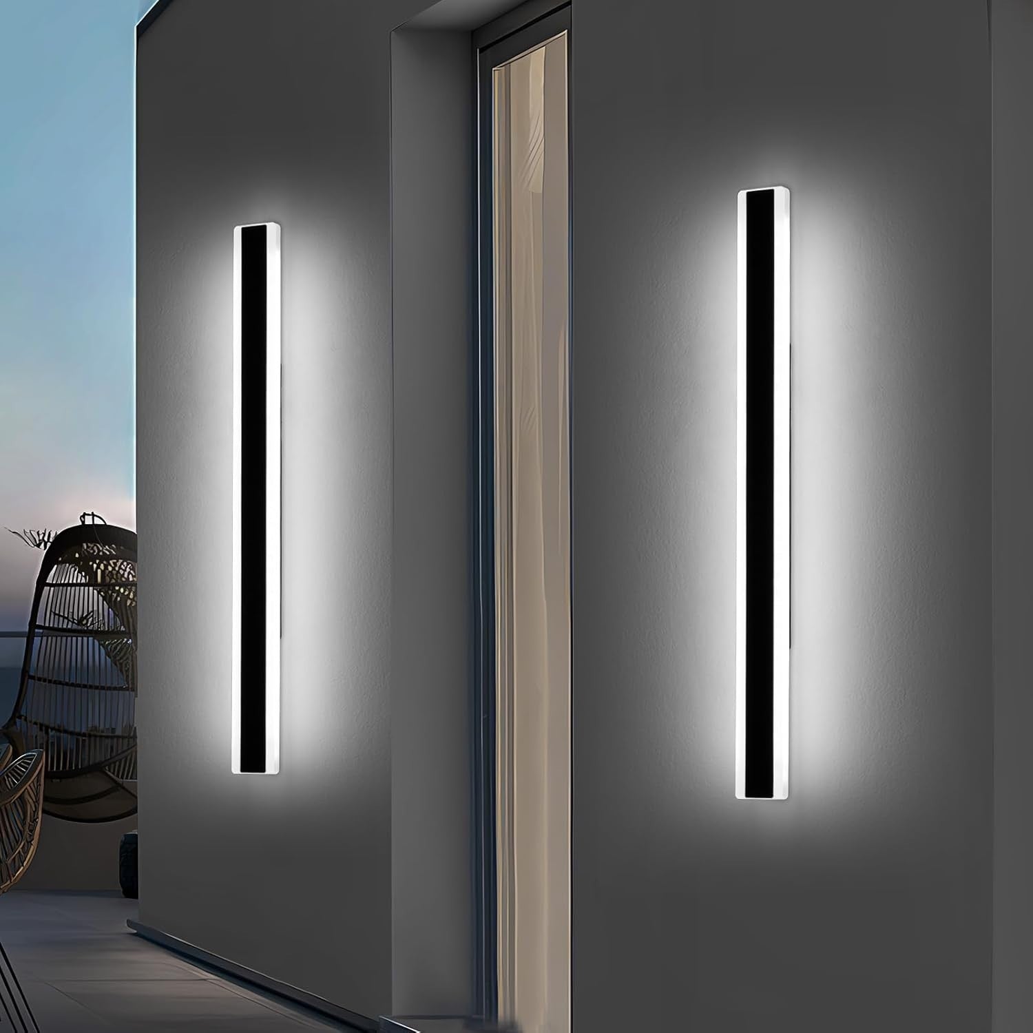 Outdoor 120cm LED Wall Light, Waterproof Cool White, Modern Garden Sconce