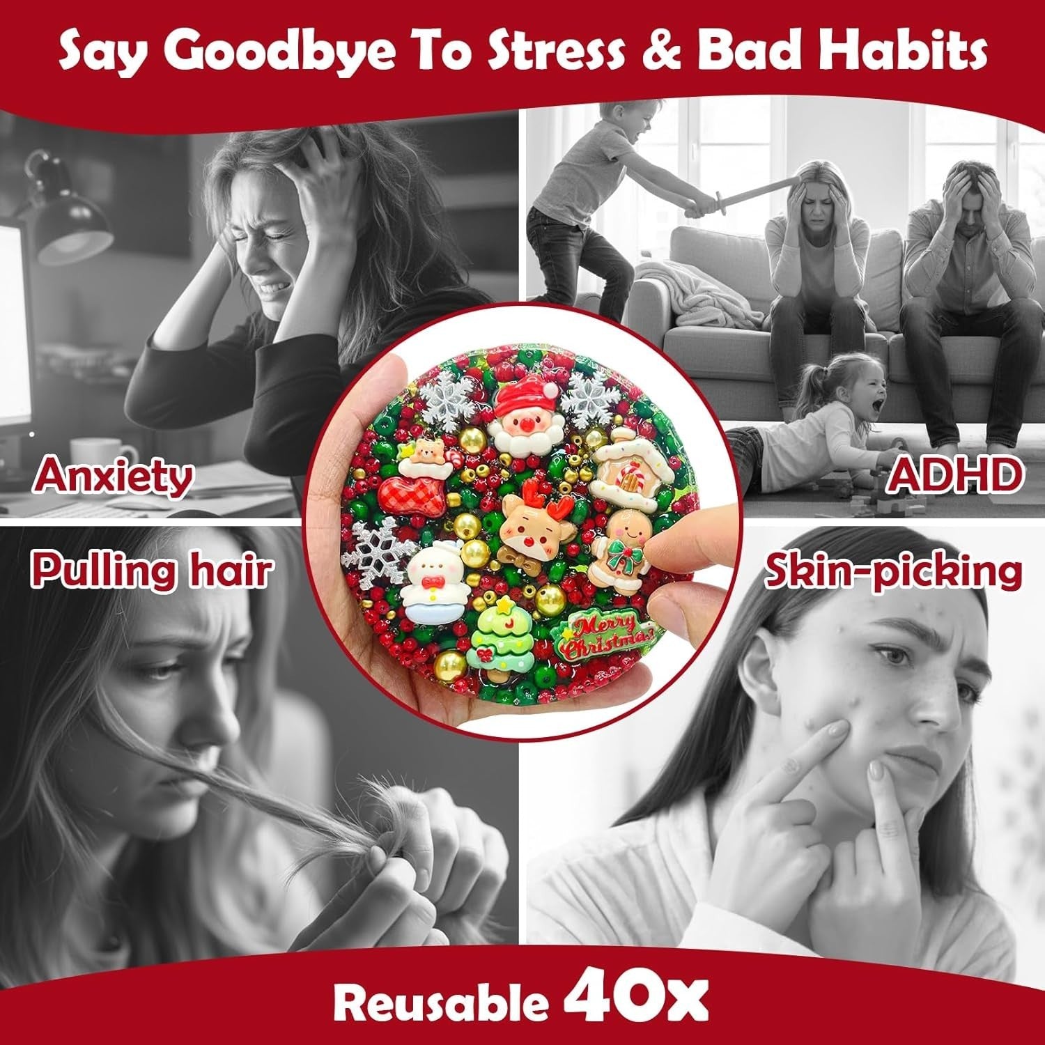 Reusable Picky Fidget Pad Skin Picking Anxiety Relief Sensory Toy
