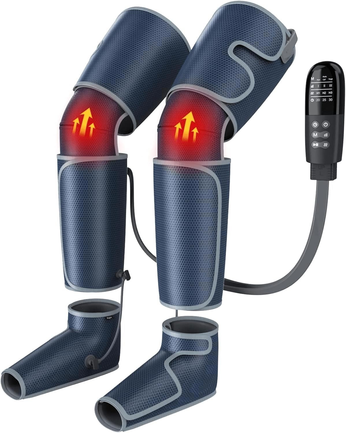 4-in-1 Air Compression Leg Massager with Heat, Knee Calf Thigh Pain Relief