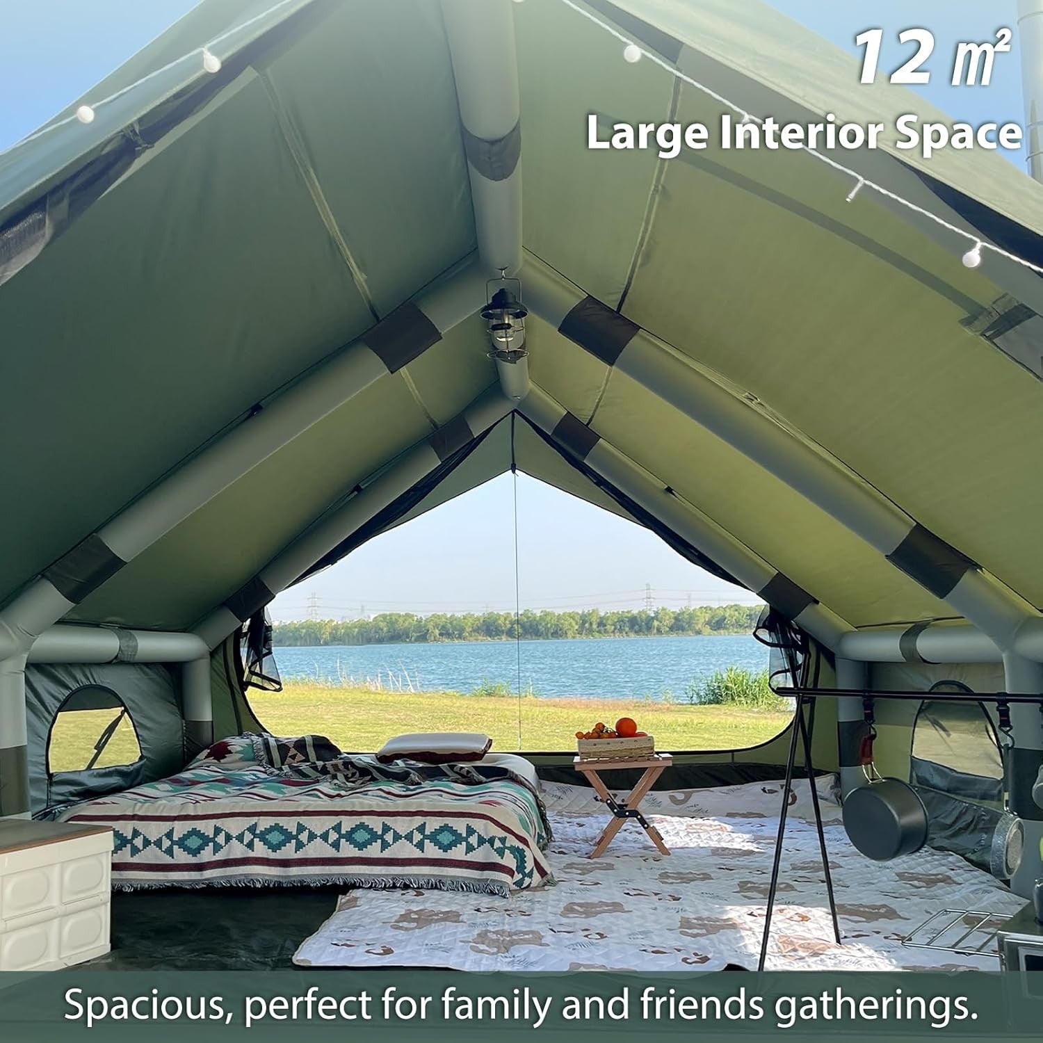 WaldWander Inflatable Camping Tent 4-12 Person Waterproof Glamping Tent