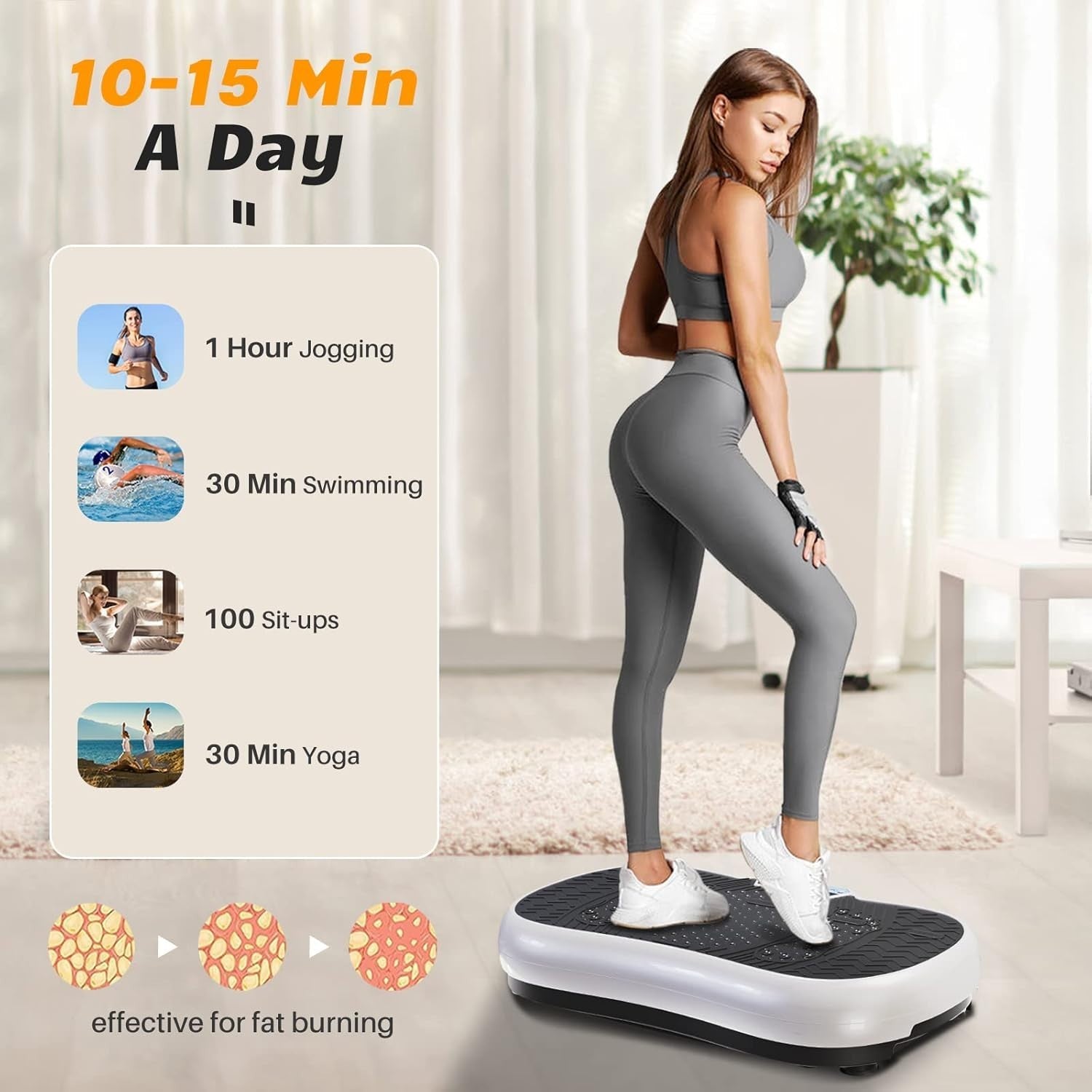 Slim Vibration Plate Exercise Platform 99 Speeds 7 Programs Body Sculpt
