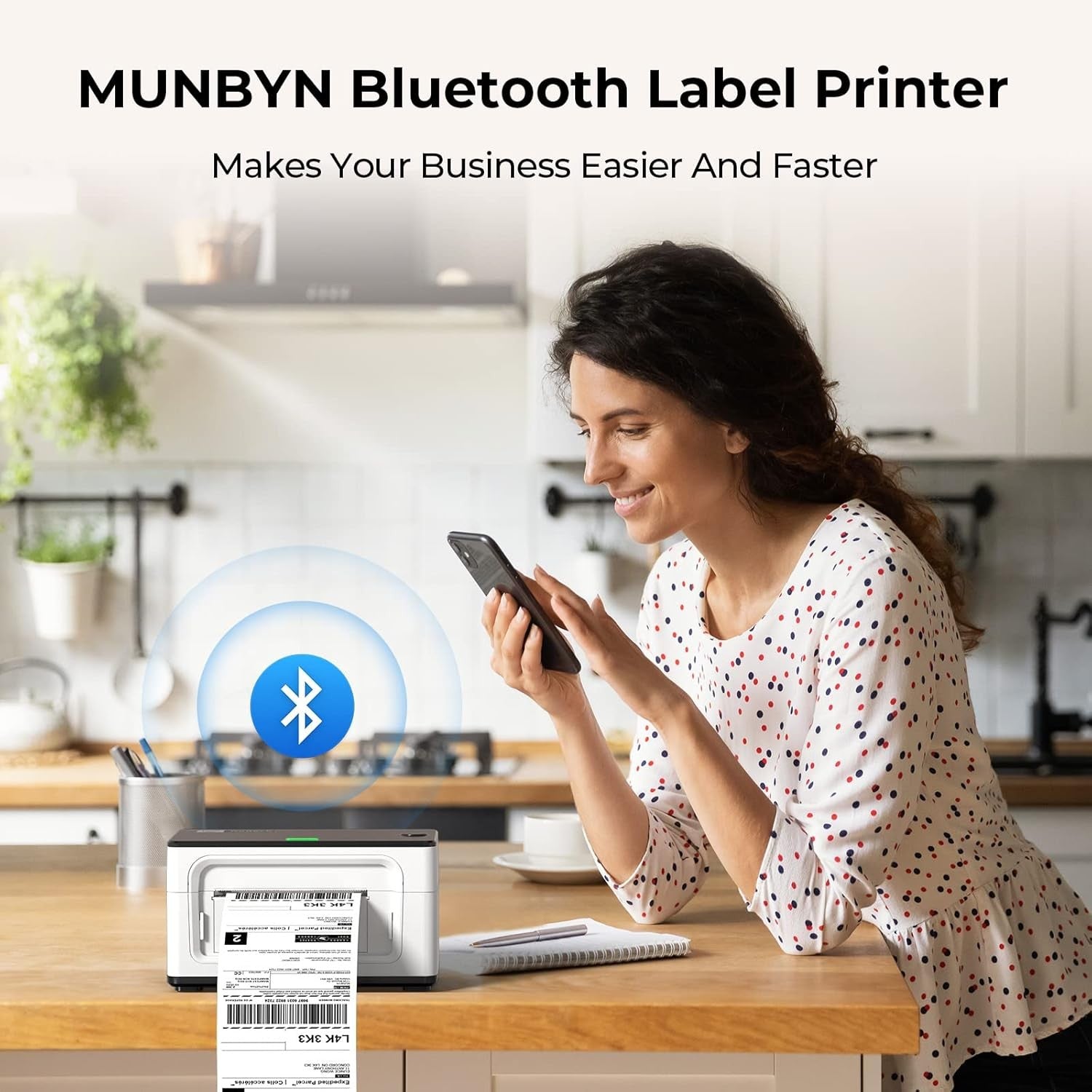 4x6 Bluetooth Thermal Label Printer Shipping Postage White