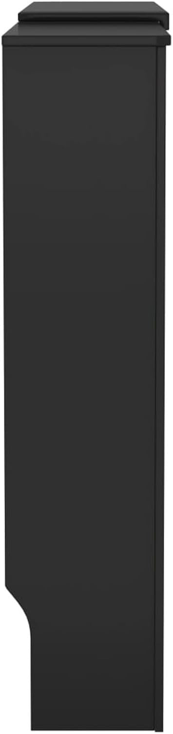 Modern Black Radiator Cover Cabinet 205cm – Slatted MDF Heater Shelf