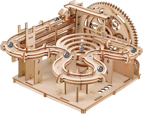 Hand Cranked 3D Wooden Marble Run Puzzle Kit – Fun & Educational Toy