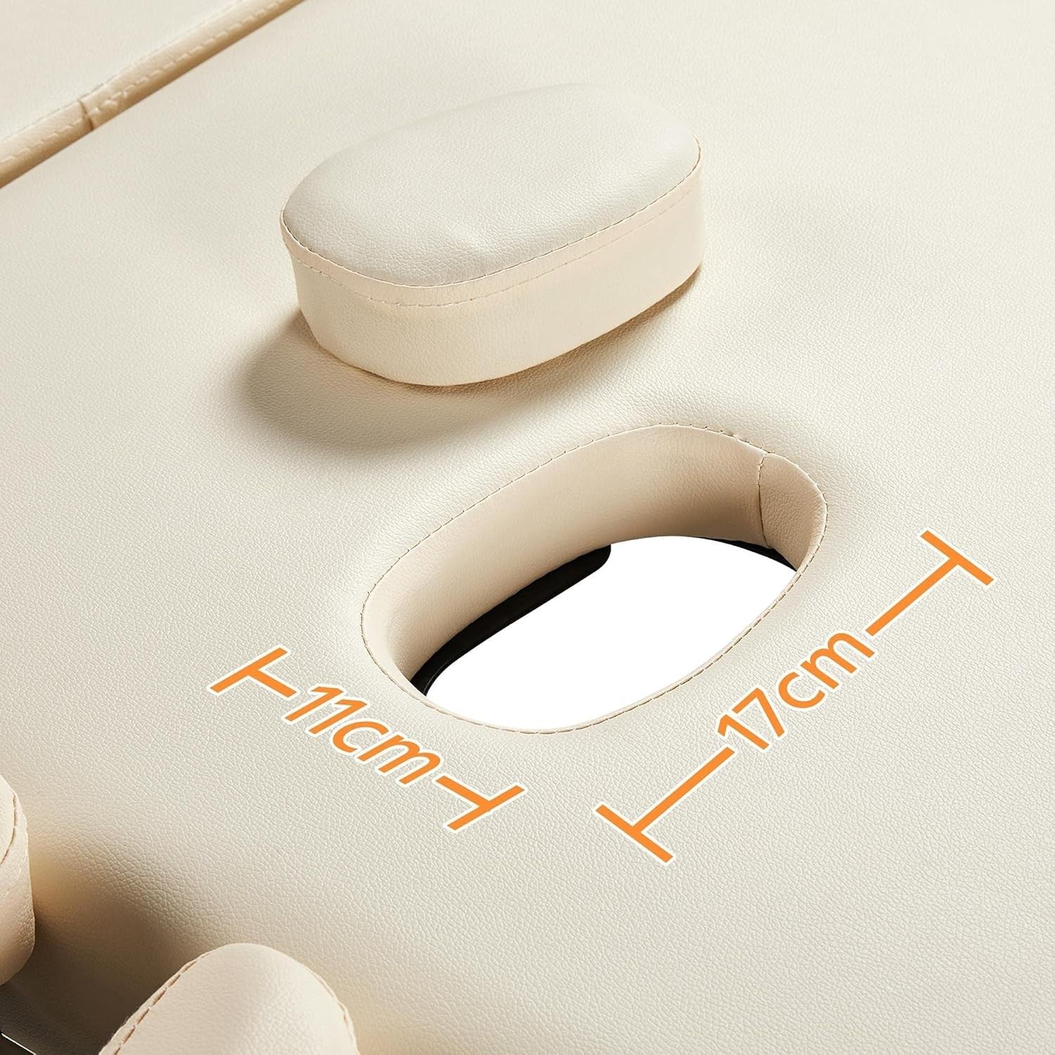 70cm 3-Section Portable Massage Table | Foldable Cream Lash Beauty Bed Aluminium