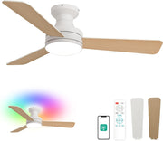 Orison 42"" Ceiling Fan with Lights, RGB Backlight, 6 Speeds, Dimmable, Remote