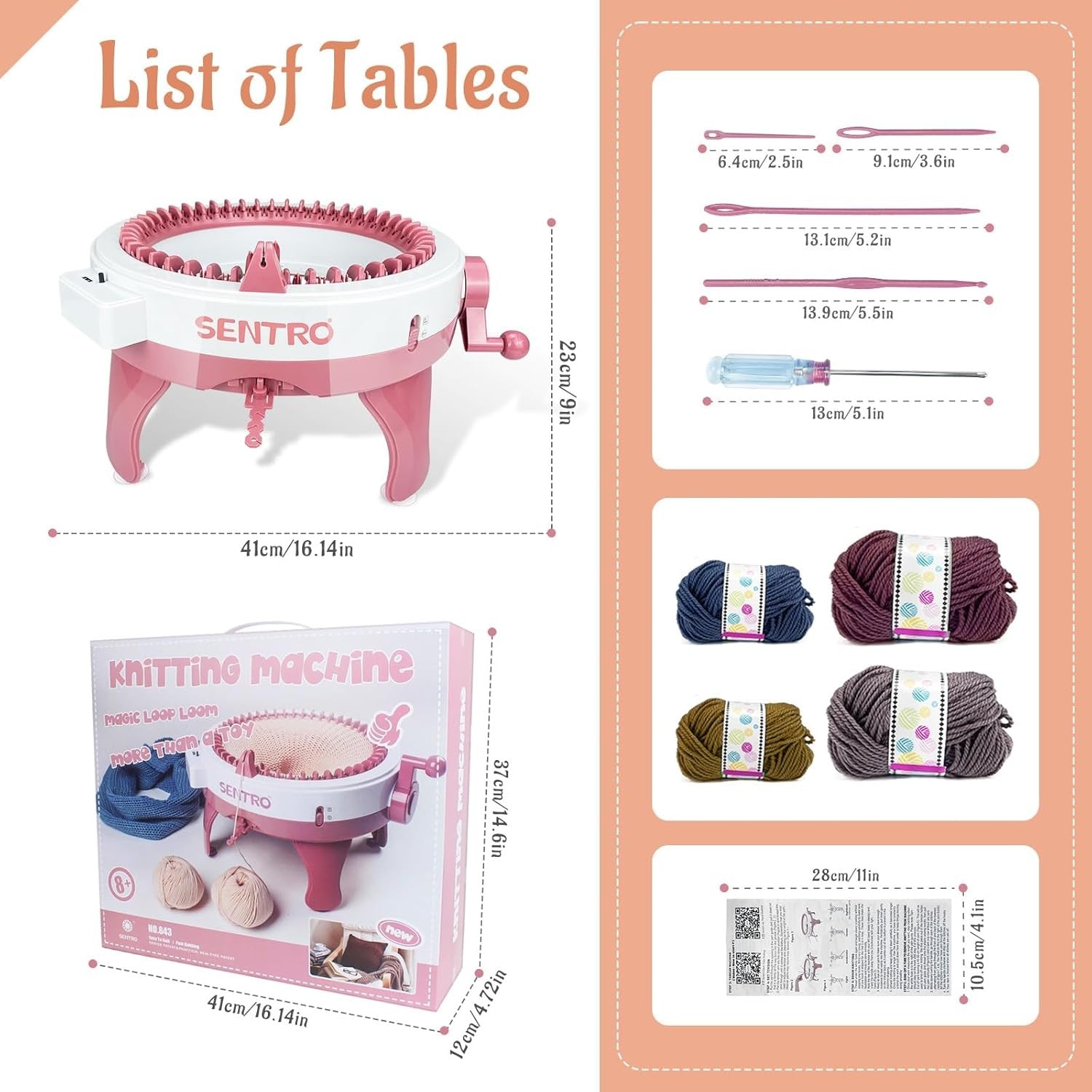 48 Needle Knitting Machine Circular Automatic Smart Loom with Row Counter