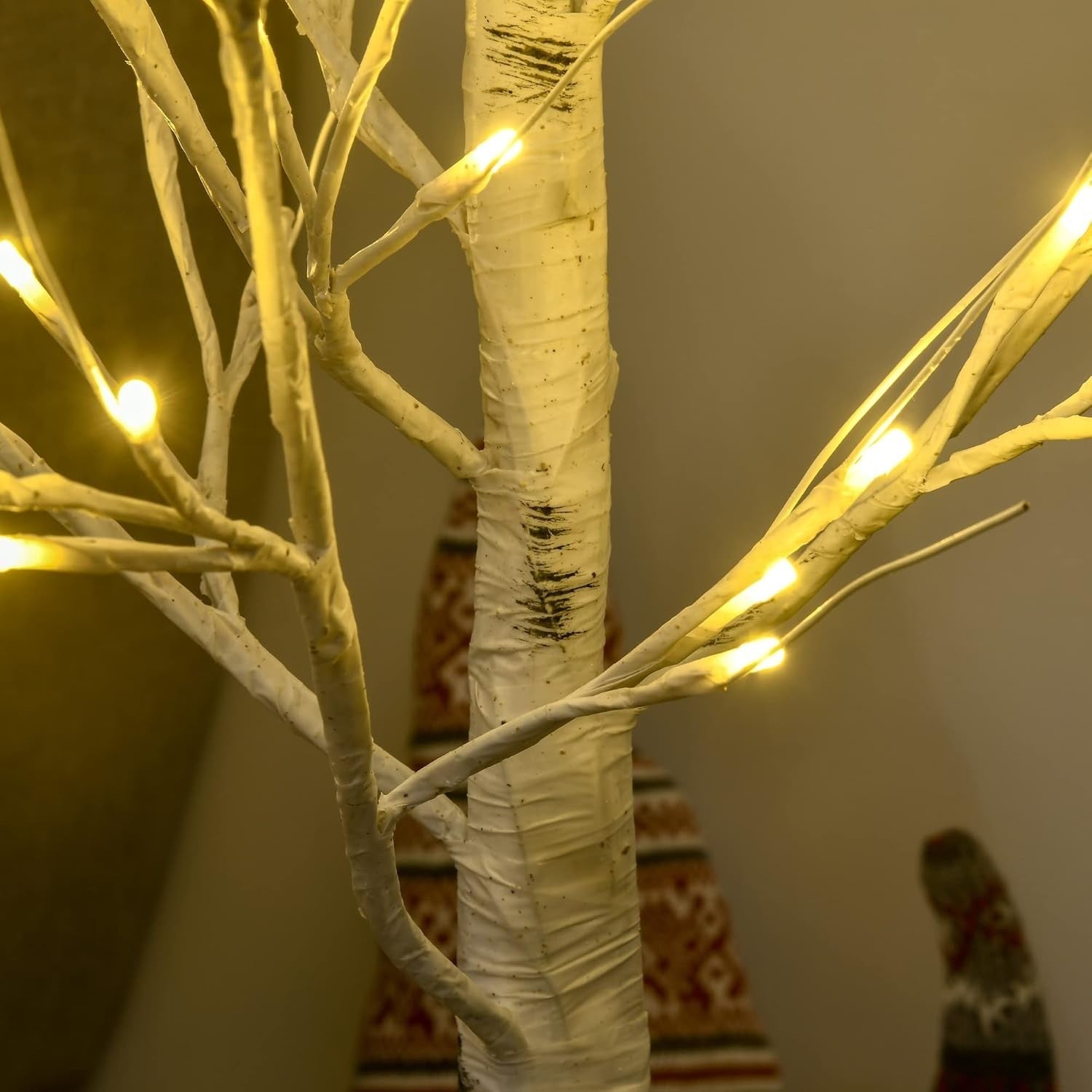 4ft White Birch Tree Light Warm White LED Pre-Lit Indoor Outdoor Home Decor