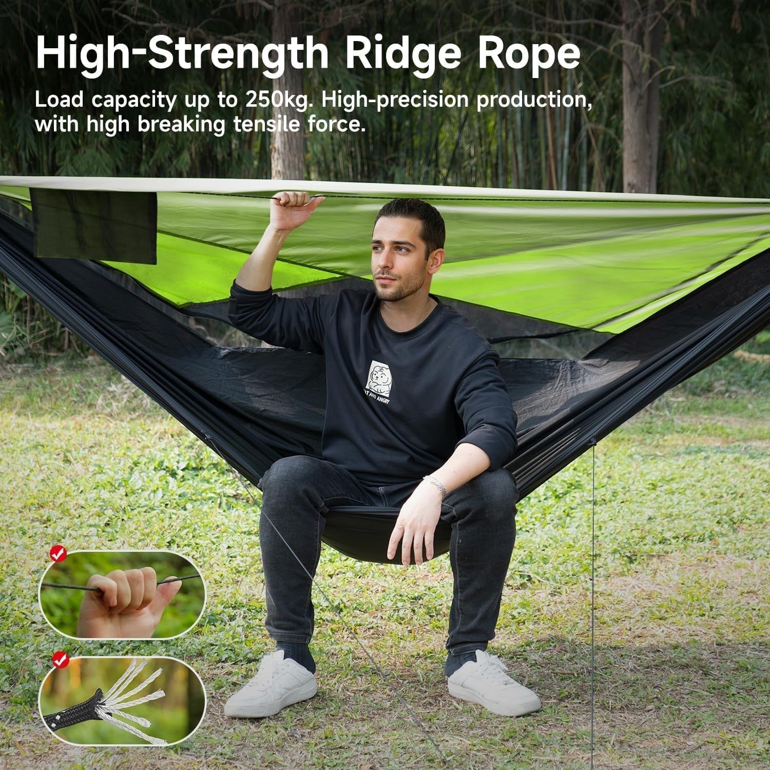Outdoor Camping Hammock with Mosquito Net & Sunshade | 290x140CM Travel Bed