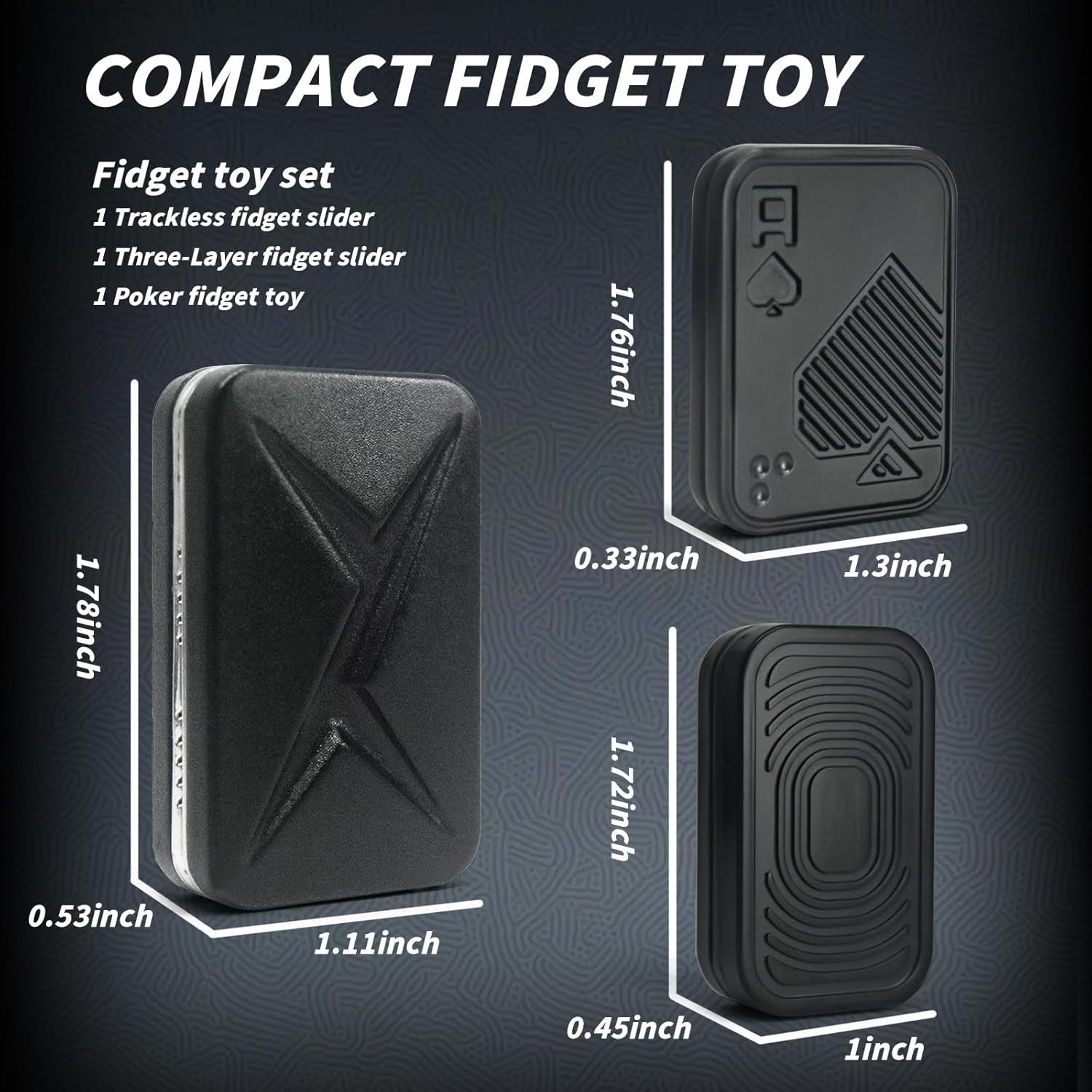 Magnetic Metal Fidget Toy Set 3pcs Clicker Slider Stress Relief