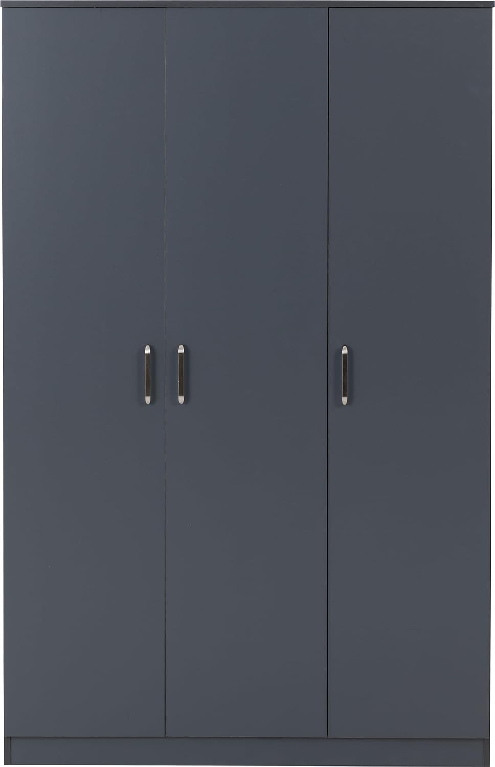 3 Door Dark Grey Wardrobe Modern Clothes Storage Cupboard Bedroom
