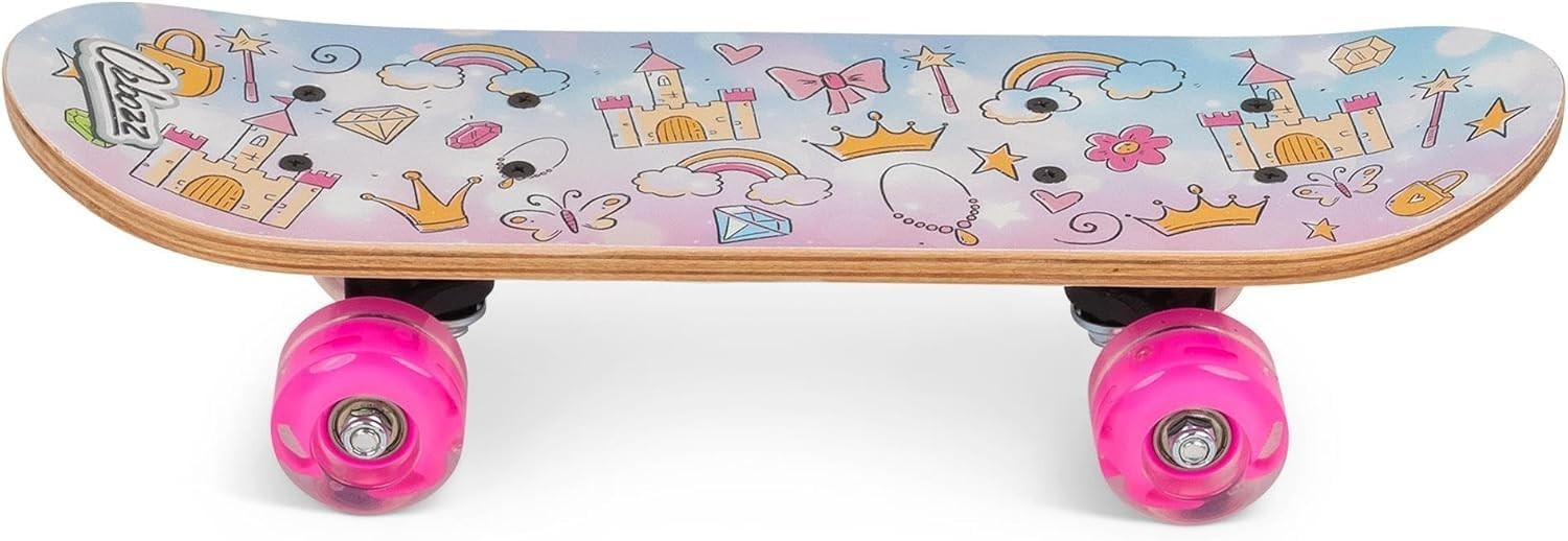 Princess Skateboard 17 Inch Kids LED Flashing Wheels Beginner Board
