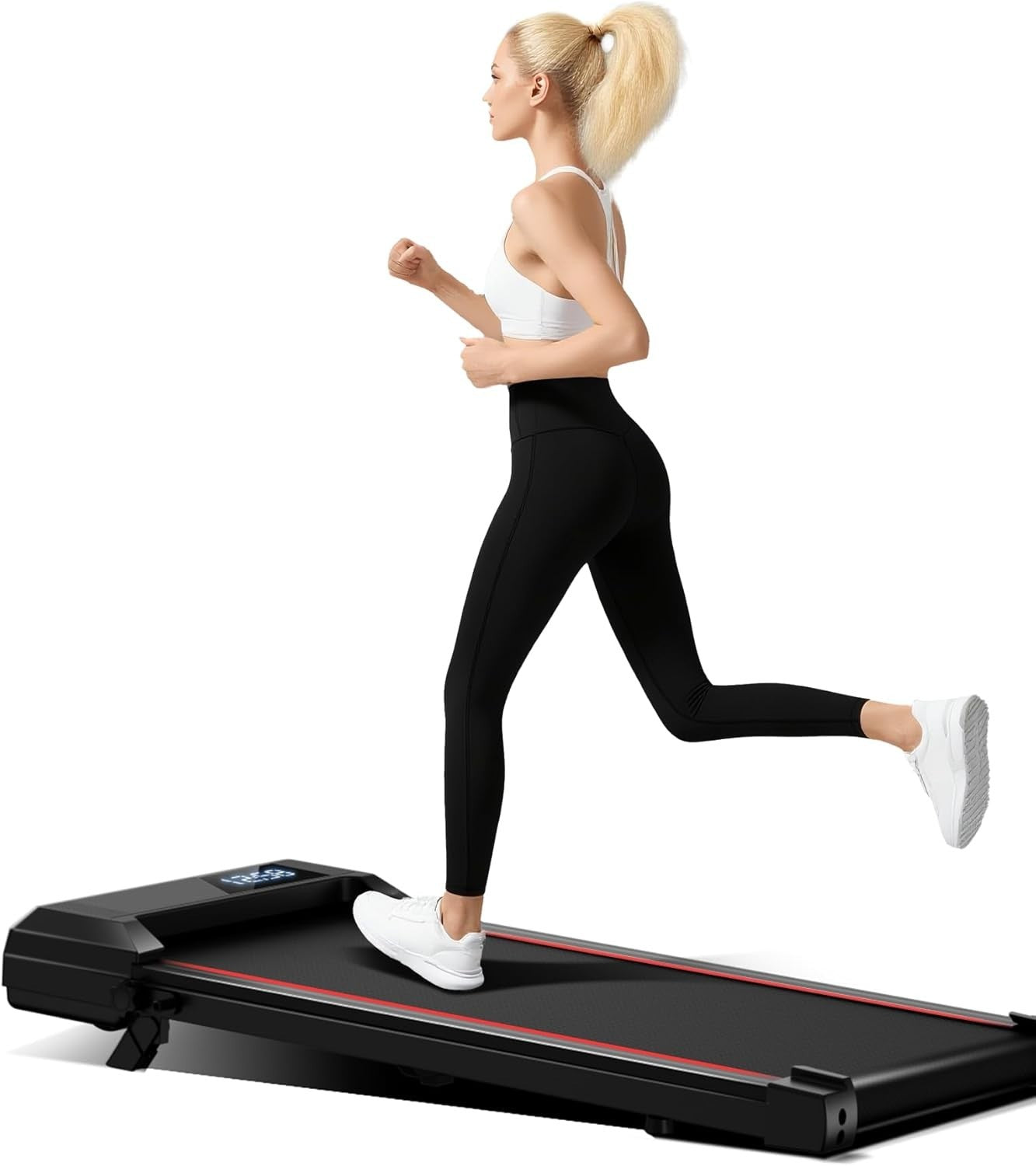 Under Desk Walking Pad Treadmill 9% Incline 2.5HP Compact Home Gym