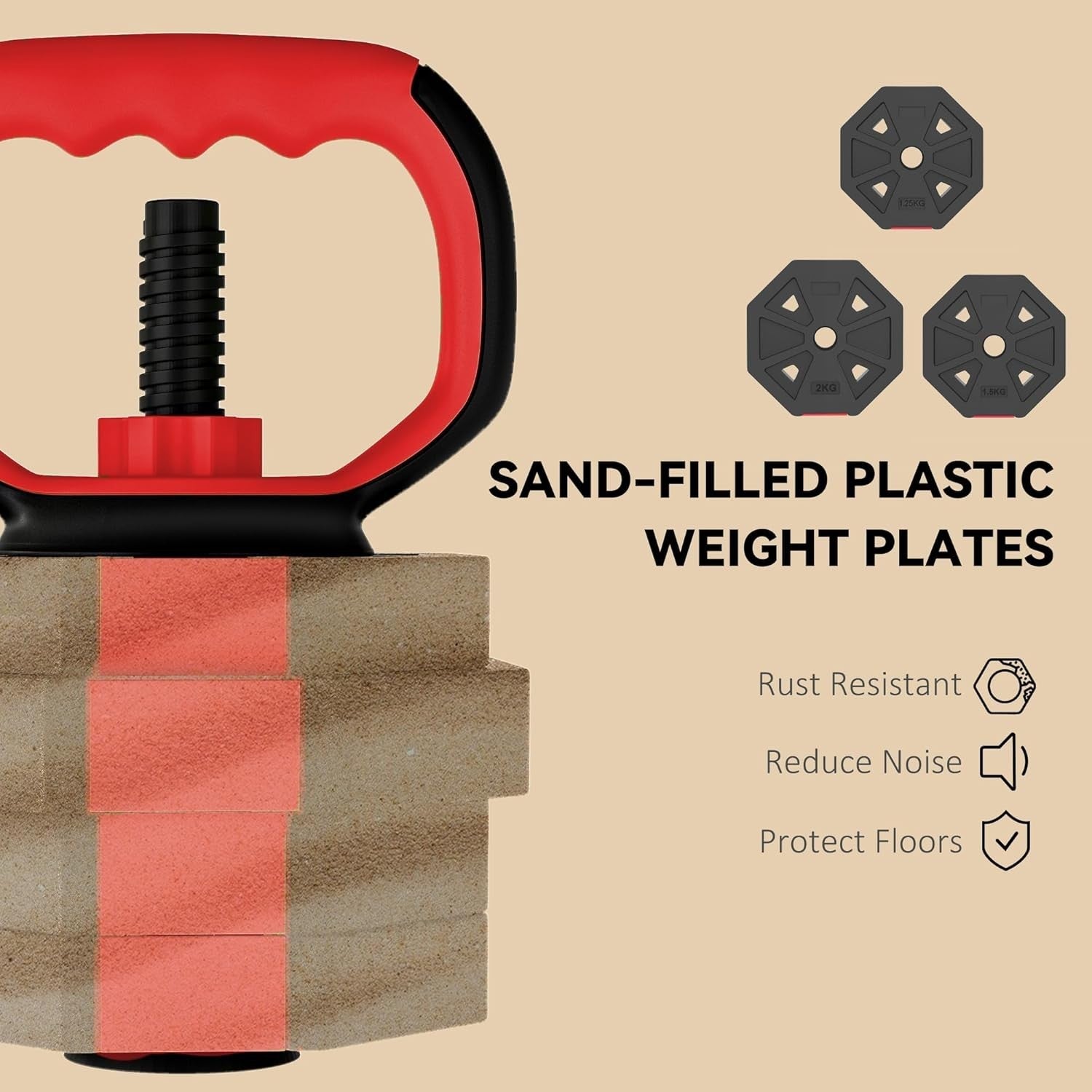 Multi-Function 6-in-1 Home Gym Weight Set 20KG Adjustable Free Weights