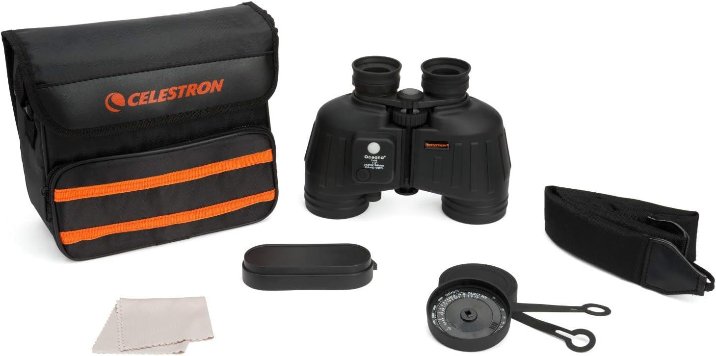7x50 Waterproof Marine Binoculars Compass Rangefinder Fogproof Outdoor