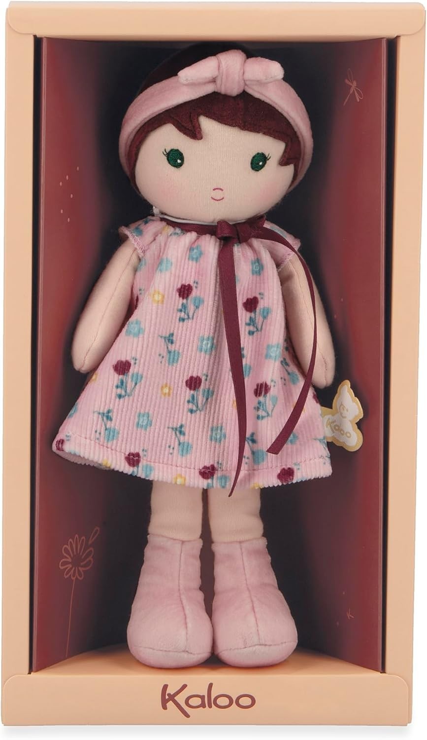 32cm Soft Fabric Rag Doll Corduroy Dress Personalised Ribbon Baby Gift