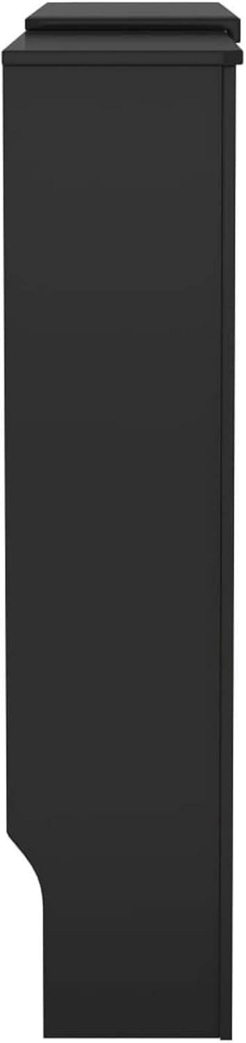 Black Radiator Cover Adjustable | Modern MDF Slatted Cabinet with Shelf