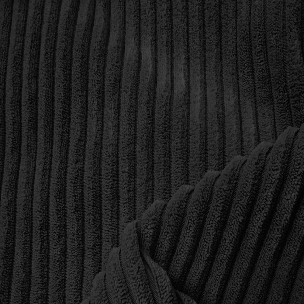Kids Cord Bean Bag Chair - Soft Mini Slouch Seat, Black, Washable, 60x80cm