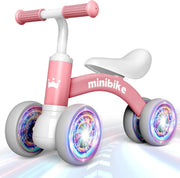 Baby Balance Bike LED Light Wheels Toddler Ride On Toy Girls 1-3 Years