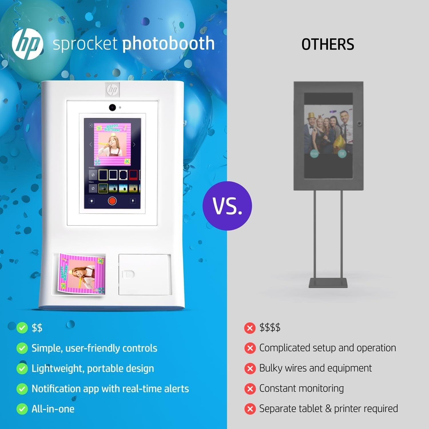 Sprocket Photo Booth Instant Color Printer | Wi-Fi | Starter Bundle