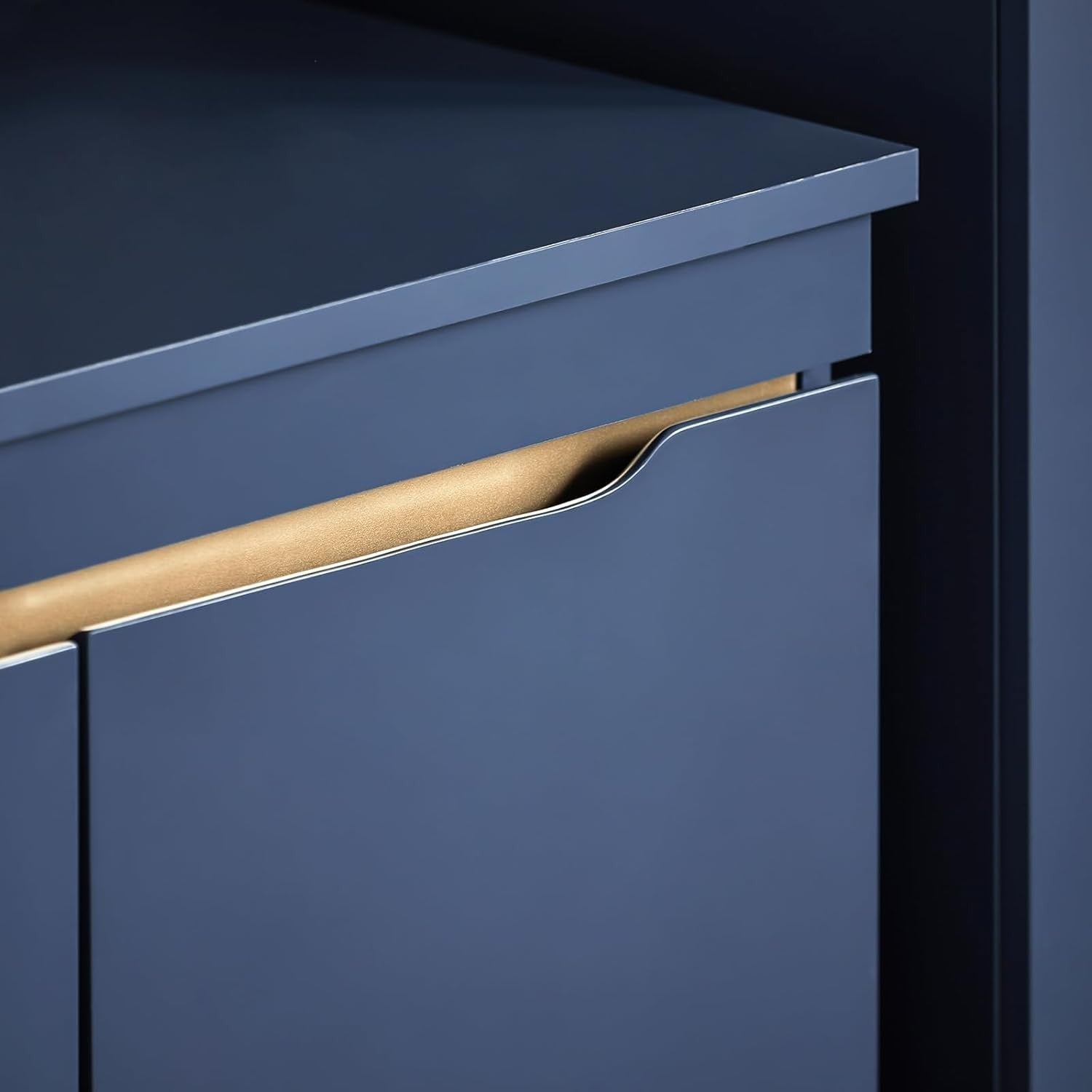 Navy Blue Under Sink Bathroom Cabinet – 2 Door Storage Unit for Small Spaces