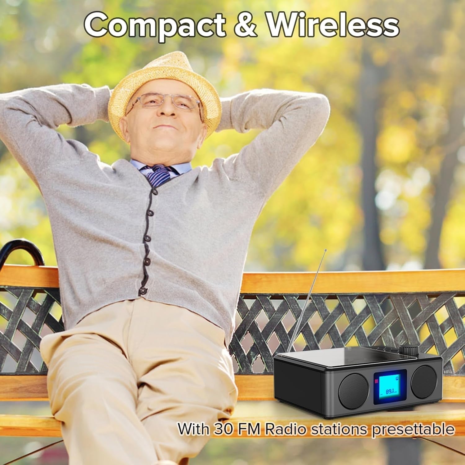 Portable Bluetooth CD Player Rechargeable FM Radio USB TF Stereo Remote