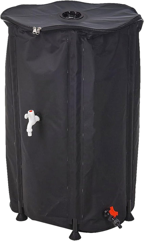 250L Collapsible Water Butt Kit with Tap, Hose Connector & Lid for Garden