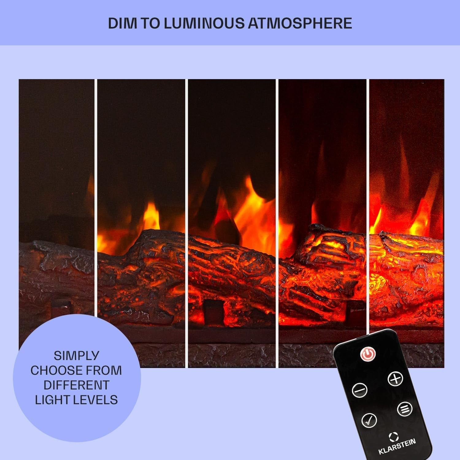 Freestanding Electric Fireplace Heater 1800W LED Flame Timer Remote Control