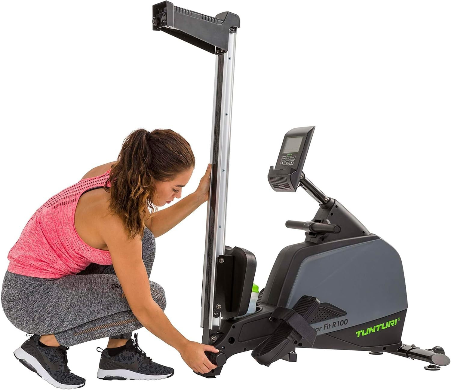 Foldable Rowing Machine Ergometer 24 Levels Water Resistance LCD Home 120KG