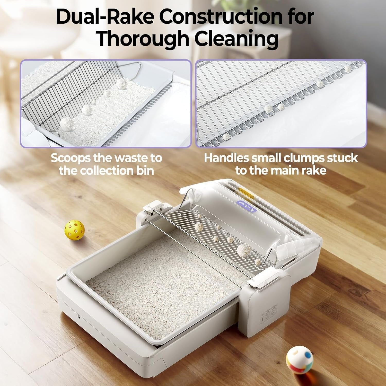 Self Cleaning Cat Litter Box Open Top App Control Anti Pinch Auto