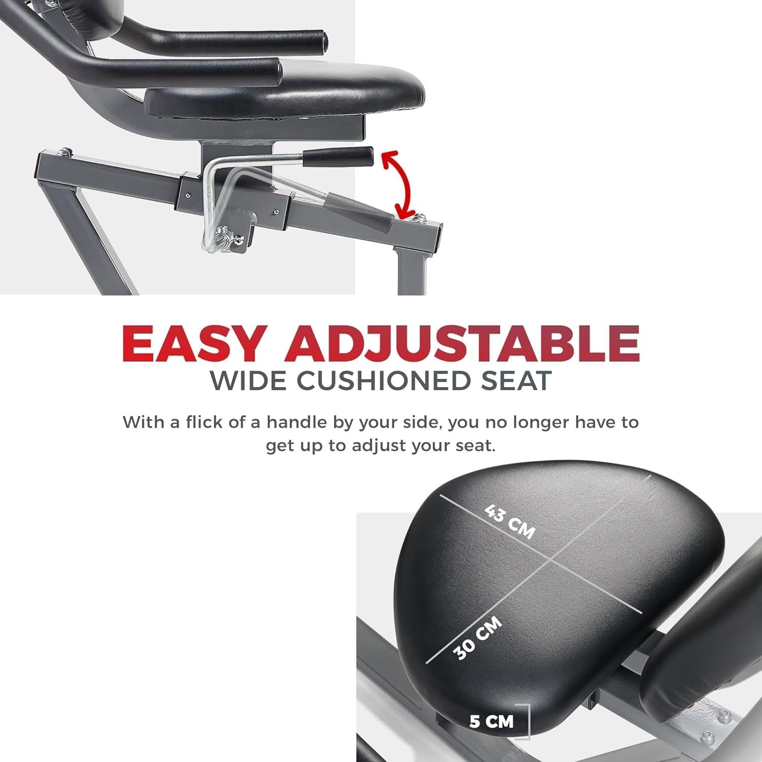 Recumbent Exercise Bike Magnetic LCD Heart Rate Adjustable Seat Quiet Home