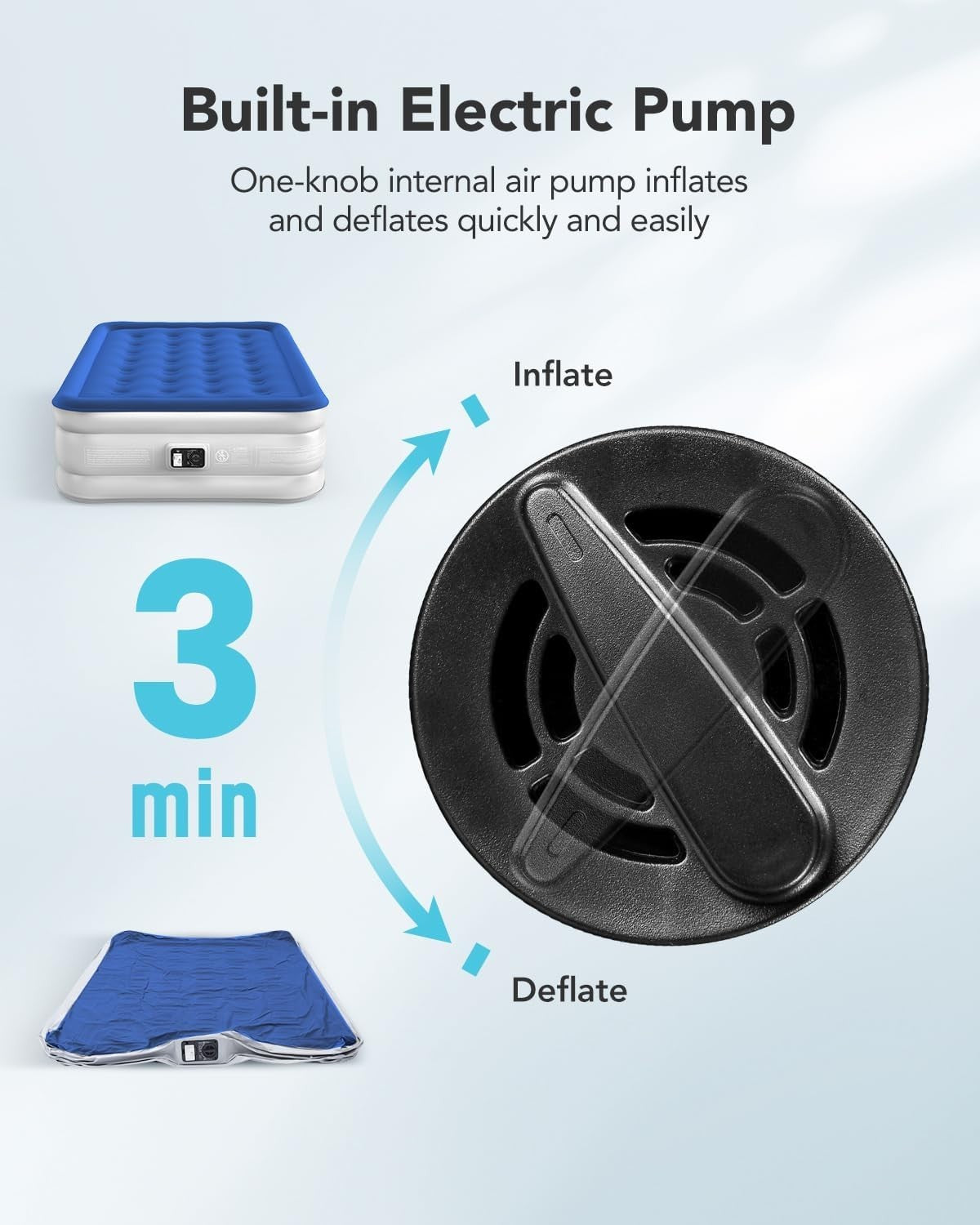 Double Inflatable Air Mattress with Electric Pump – Portable Guest Bed