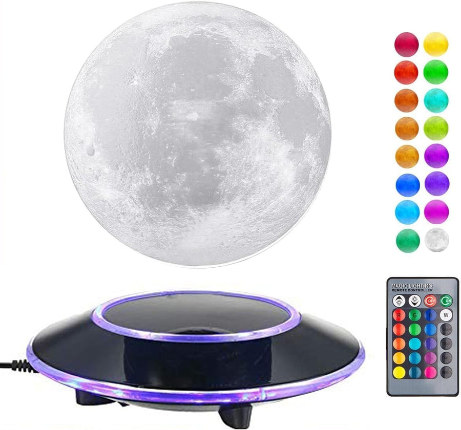 3D Printing Levitating Moon Lamp 16-Color Floating LED Touch-Control Night Light
