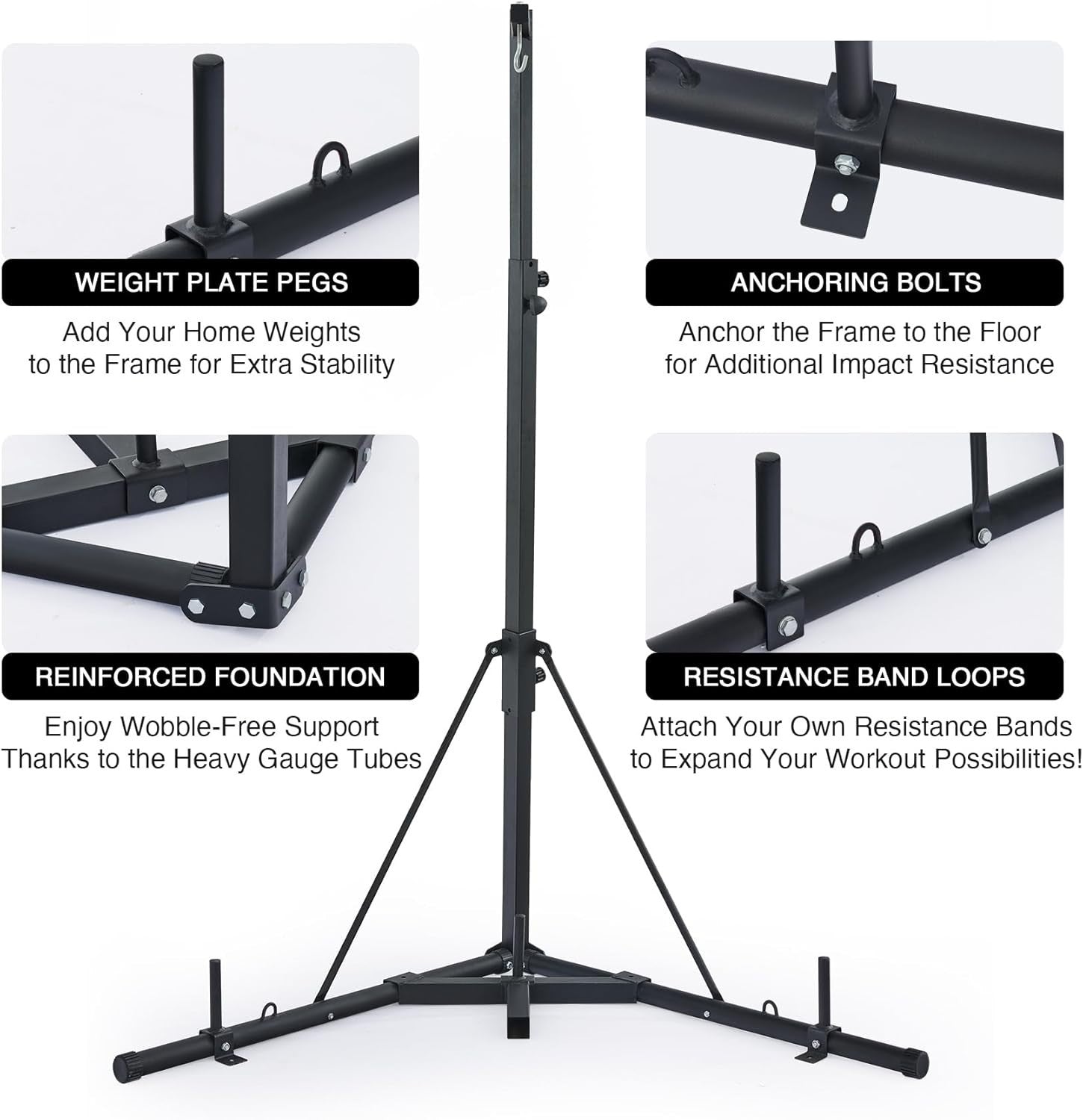 Heavy Duty Punching Bag Stand Kit Adjustable Boxing MMA Home Gym