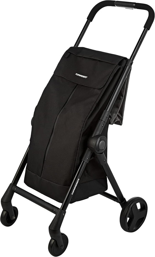 Folding Shopping Trolley 46L Bag Swivel Wheels Lightweight Aluminium Black